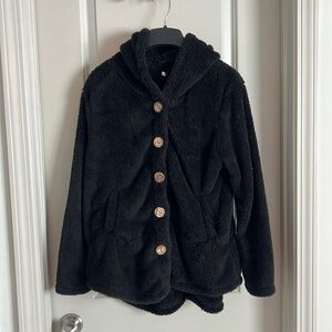 NWOT Lightweight hooded fleece with buttons